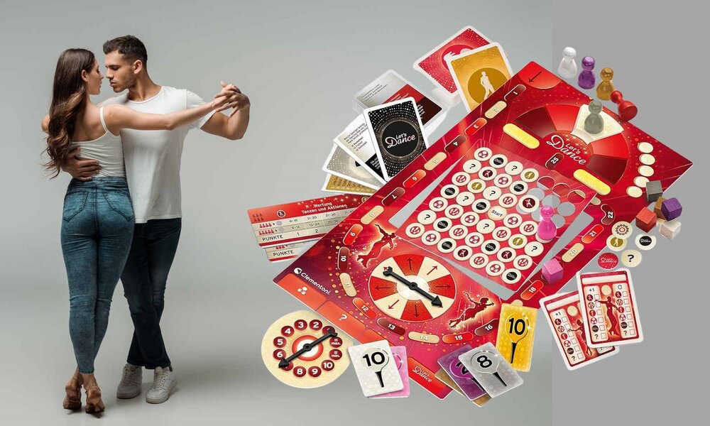 Packung und ein tanzendes Paar | © LIGHTFIELD STUDIOS / stock.adobe.com / + Amazon / Clementoni