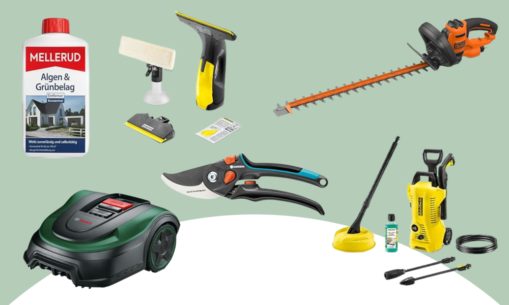 Algen- & Grünbelagentferner, Mähroboter, Fenstersauger, Gartenschere, Heckenschere, Hochdruckreiniger | © Amazon