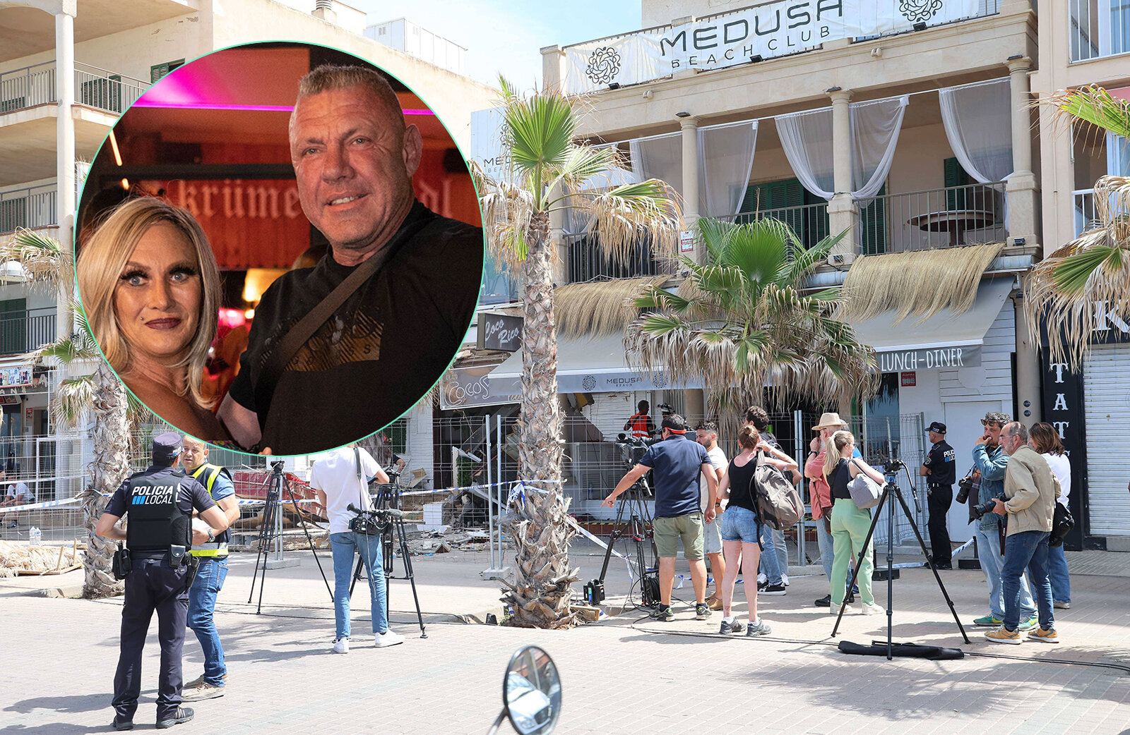 Der eingestürzte Medusa Beach Club in El Arenal. Andreas und Caro Robens kannten zwei der Opfer. | © Imago