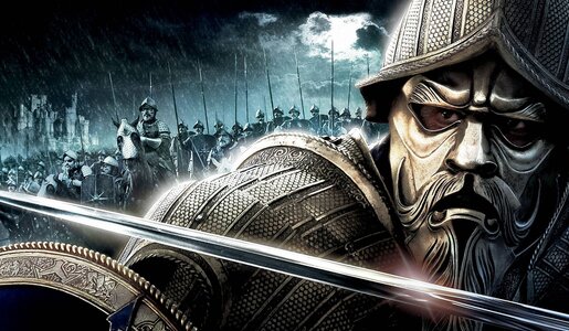 Nahaufnahme von einem altertümlichen Krieger in voller Rüstung mit Maske, hinter ihm ein ganzes Heer auf der Keyart zum Kinofilm "Die Chroniken von Narnia: Prinz Kaspian" | © Imago/ZUMA Wire