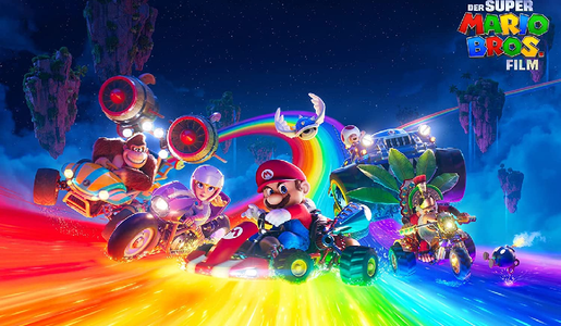 Die Charaktere aus dem "Super Mario BRos"-Film auf der Mario-Kart-Strecke | © Amazon